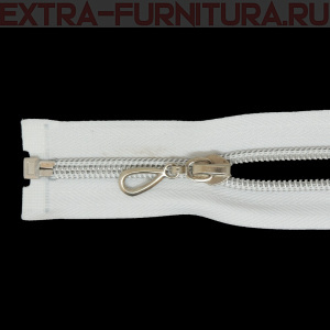 Молния спираль декор Т7 90см цв.белый/серебро