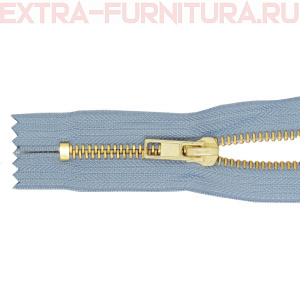 Молния джинсовая № 5, 18 см, латунь, цв.316 серо-голубой