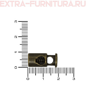 Фиксатор для шнура металл цилиндр 4мм, арт.TBY OR 0305-5338, цв.бронза, уп.100шт *