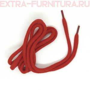 Шнурки круглые 130 см, Хлопок, цв.красный