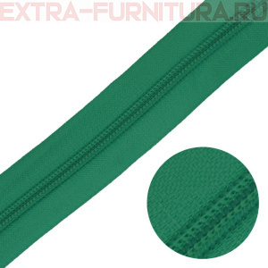 Молния рулонная спираль тип Т5, цв.258 зеленый, пл.13 гр/м
