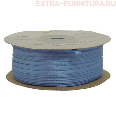 Лента атласная  3 мм  цв.184 темно-голубой рул.100м