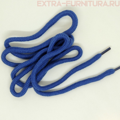 Шнурки круглые 130 см, Хлопок, цв.синий
