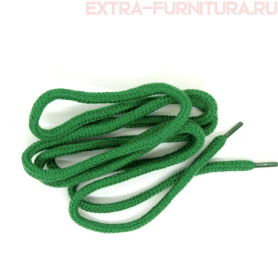 Шнурки круглые 130 см, Хлопок, цв.зелень