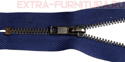 Молния джинсовая № 4, 14 см, черный оксид, цв.330 темно-синий