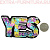 Термоаппликация YES радужная