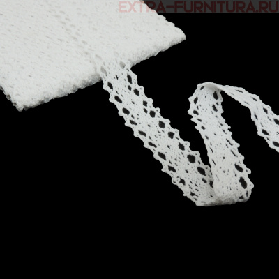 Тесьма вязаная арт.TBY-6307-1 шир.20мм, цв.02 белый, уп.10м