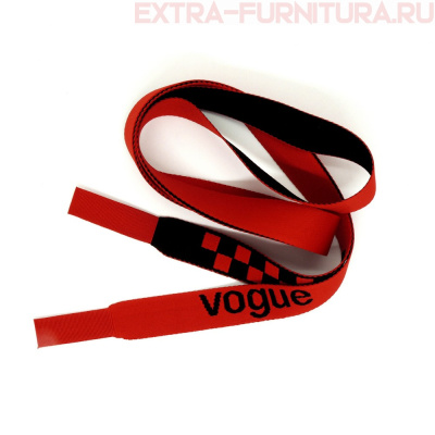 Шнурки плоские 130см, шир.19мм, Vogue+шахматка, цв.красный
