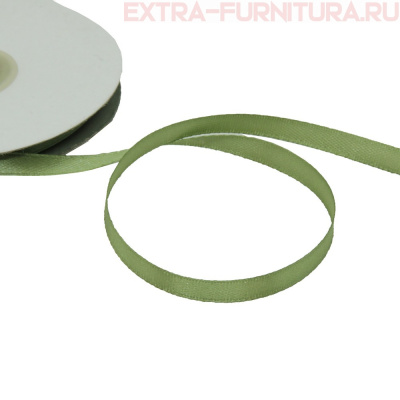 Лента атласная  6 мм  цв.136 олива рул. 27,42м