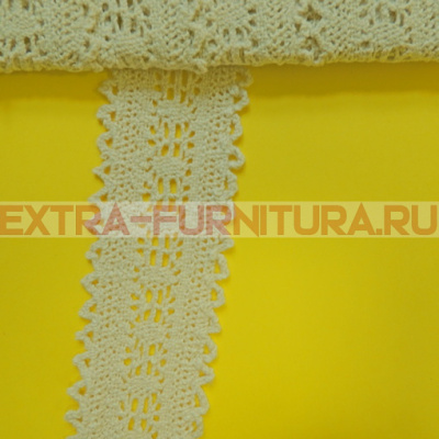 Кружево лен арт.L1341 шир.45мм цв.бежевый (уп.10м)